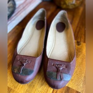 Frye Carson Brown Leather Ballet Flats